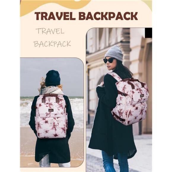 Travel Backpack for Women, Pink TSA Flight Approved Carry on Backpack Personal main image 8